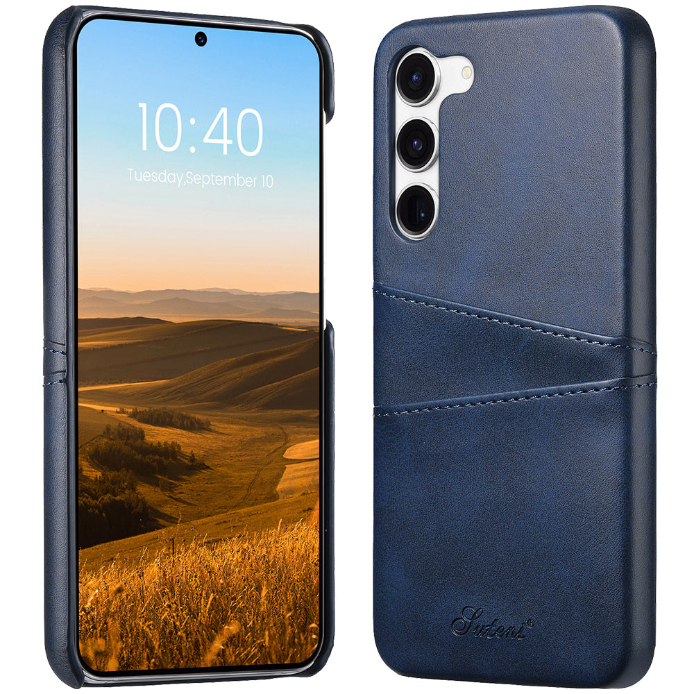 SUTENI For Samsung Galaxy S23 PU Leather Coated PC Phone Case Calf Texture Drop-proof Cover with Card Slots SUTENI For Samsung Galaxy S23 PU Leather Coated PC Phone Case Calf Texture Drop-proof Cover with Card Slots